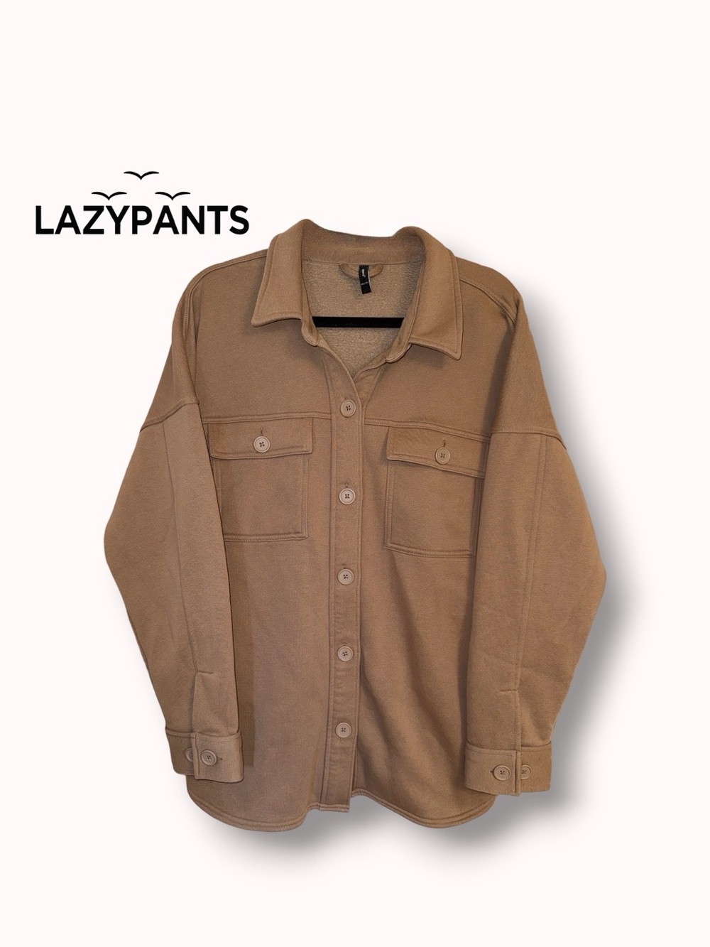 Lazypants fleece camel shacket